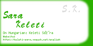 sara keleti business card